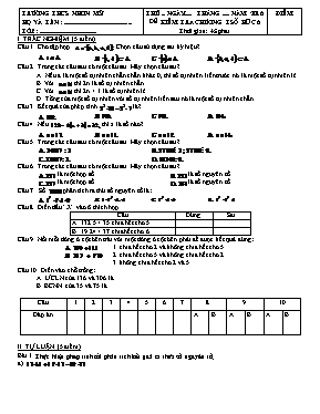 Đề kiểm tra chương I - Số học 6 năm học 2016
